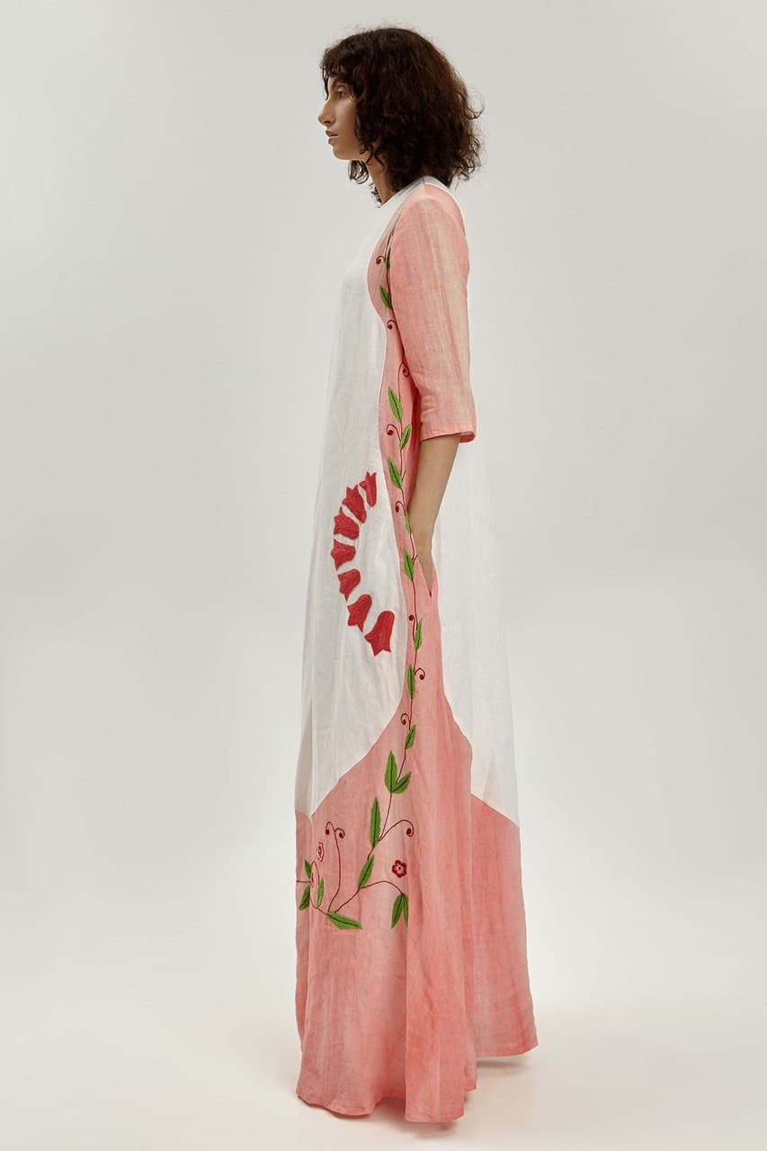 Pink Tulip trapez linen dress maxi dress